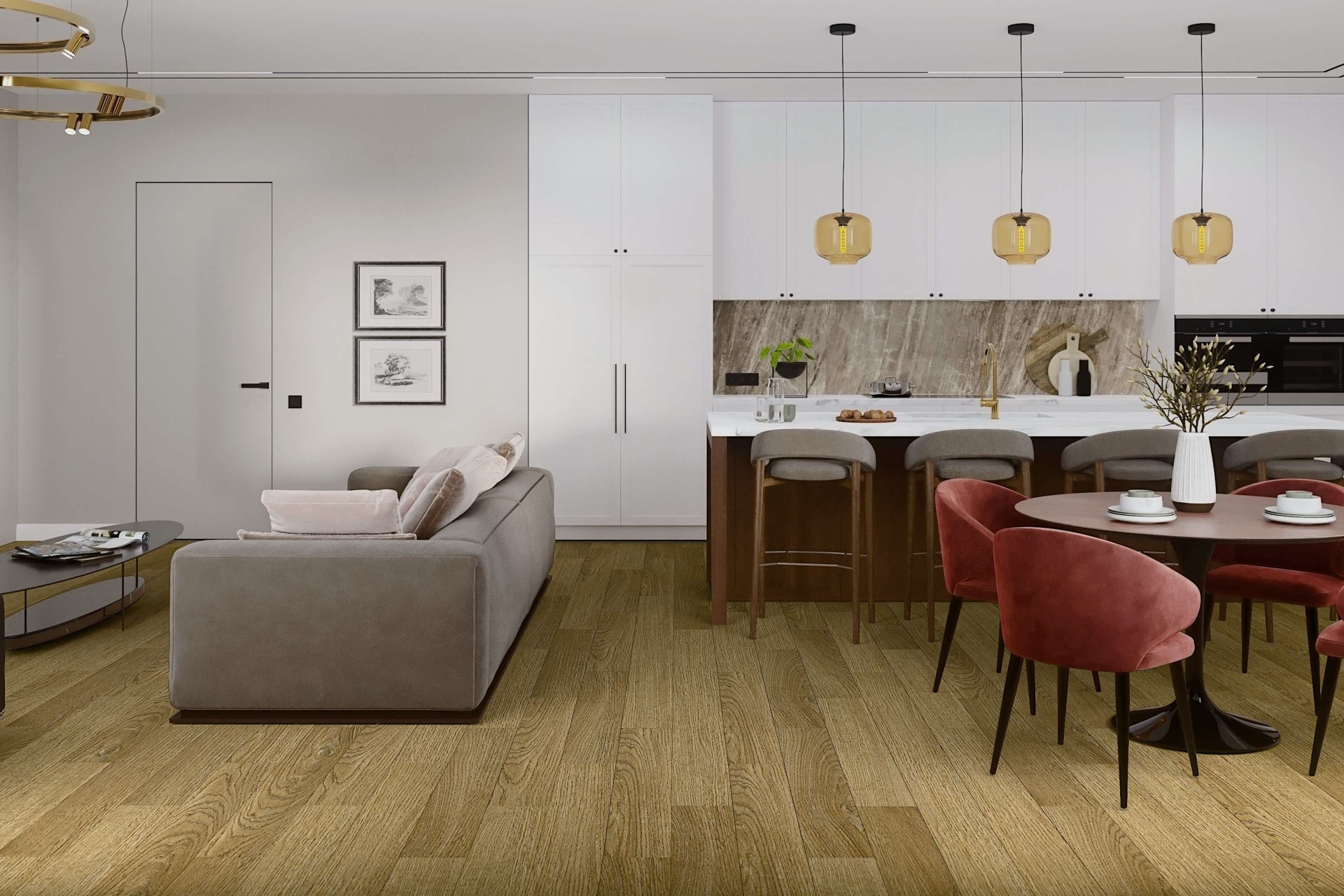 SPC ламинат «Damy Floor» Дуб Золотой (1220*180*4 мм) — купить в Калуге