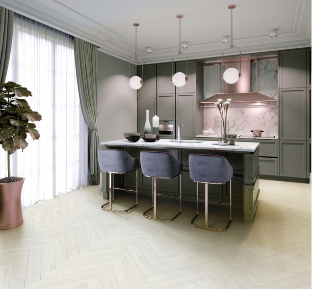 Виниловый ламинат SPC "Cronafloor" Herringbone Дуб Нант (640*128*4,5 мм) — купить в Калуге