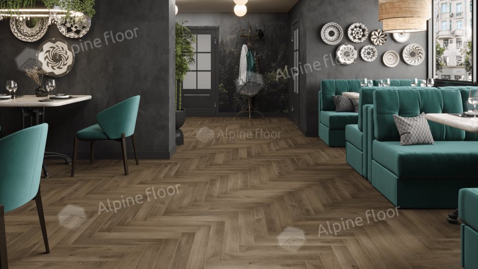 Ламинат "Alpine Floor" Herringbone 12 PRO Дуб Анжу (606*101*12 мм) — купить в Калуге