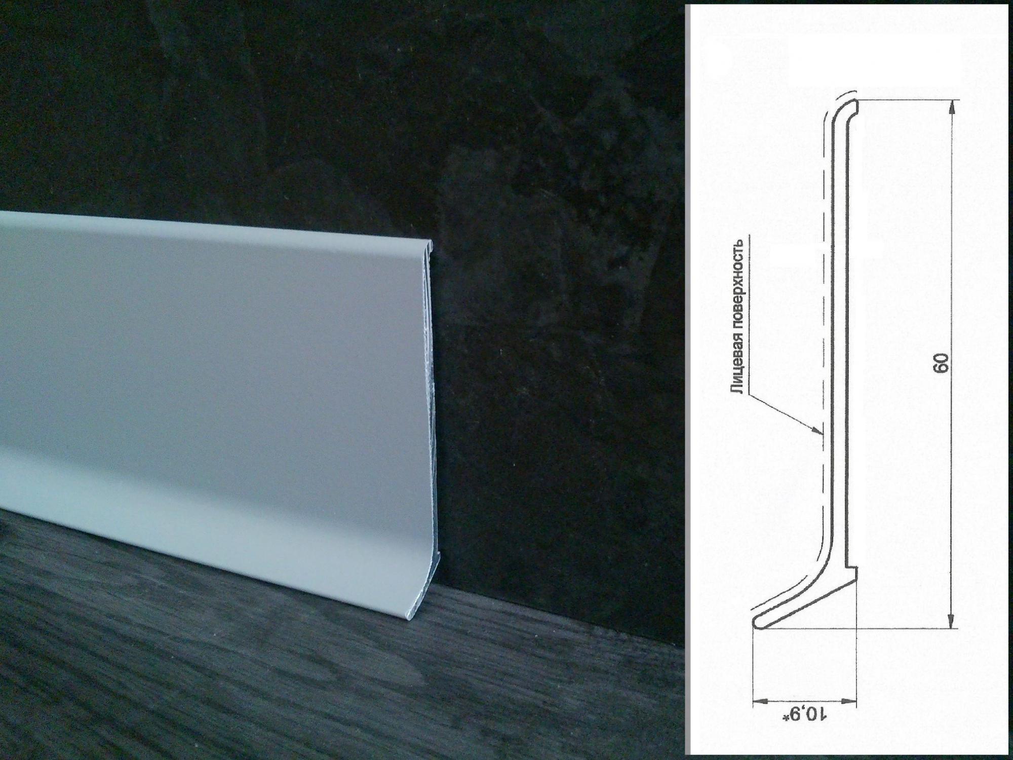 Угол внутренний к алюминиевому плинтусу 60мм анодированное серебро — купить в Калуге