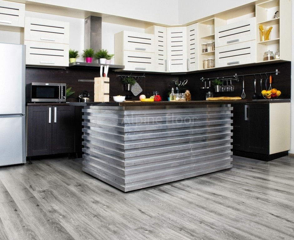 Замковая ПВХ плитка "Alpine Floor" Ясень Серый  (1220*183*4мм) — купить в Калуге