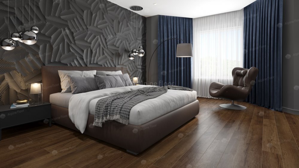 SPC Ламинат "Alpine Floor" Дуб шоколадный (1220*183*8 мм) — купить в Калуге