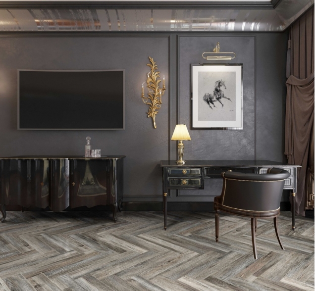 Виниловый ламинат SPC "Cronafloor" Herringbone Дуб Реймс (640*128*4,5 мм) — купить в Калуге