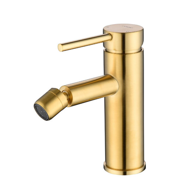 Смеситель Don для биде, с донным клапаном, матовый (золото) 53-030-BRG