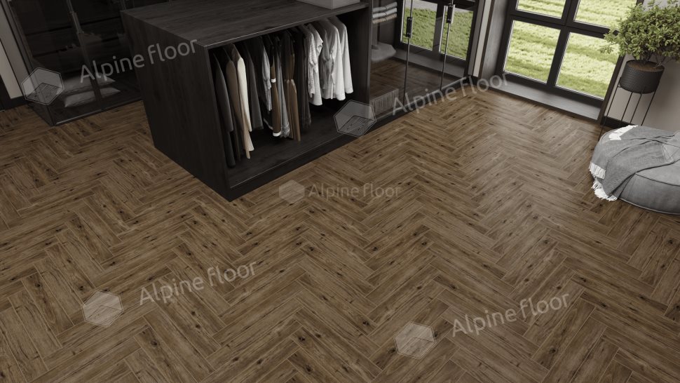 Ламинат "Alpine Floor" Herringbone 12 PRO Дуб Бордо (606*101*12 мм) — купить в Калуге