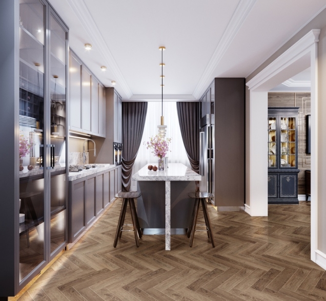 Виниловый ламинат SPC "Cronafloor" Herringbone Дуб Тулуза (640*128*4,5 мм) — купить в Калуге