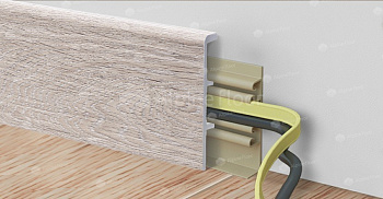 Напольный плинтус Rico Concept 80 Дуб Латте (2200*20*80 мм) — фото и характеристики