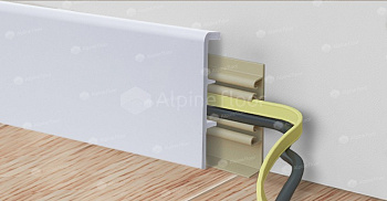 Напольный плинтус Rico Concept 80 Белый (2200*20*80 мм) — фото и характеристики