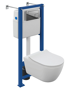 Комплект Nature Oval CO DPL EO slim инсталляция Vector кнопка Corner пластик хром глянцевый 64576